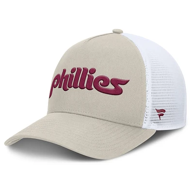 Men's Fanatics Khaki Philadelphia Phillies Heritage Light Khaki A-Frame Adjustable Hat