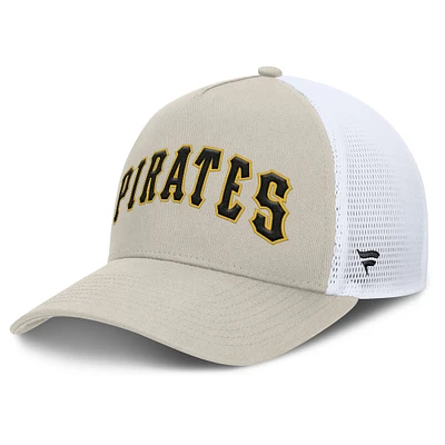 Men's Fanatics Khaki Pittsburgh Pirates Heritage Light Khaki A-Frame Adjustable Hat