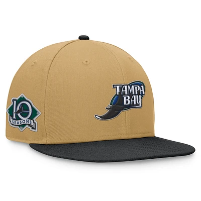 Men's Fanatics Khaki/Black Tampa Bay Rays  Heritage Two-Tone Fitted Hat