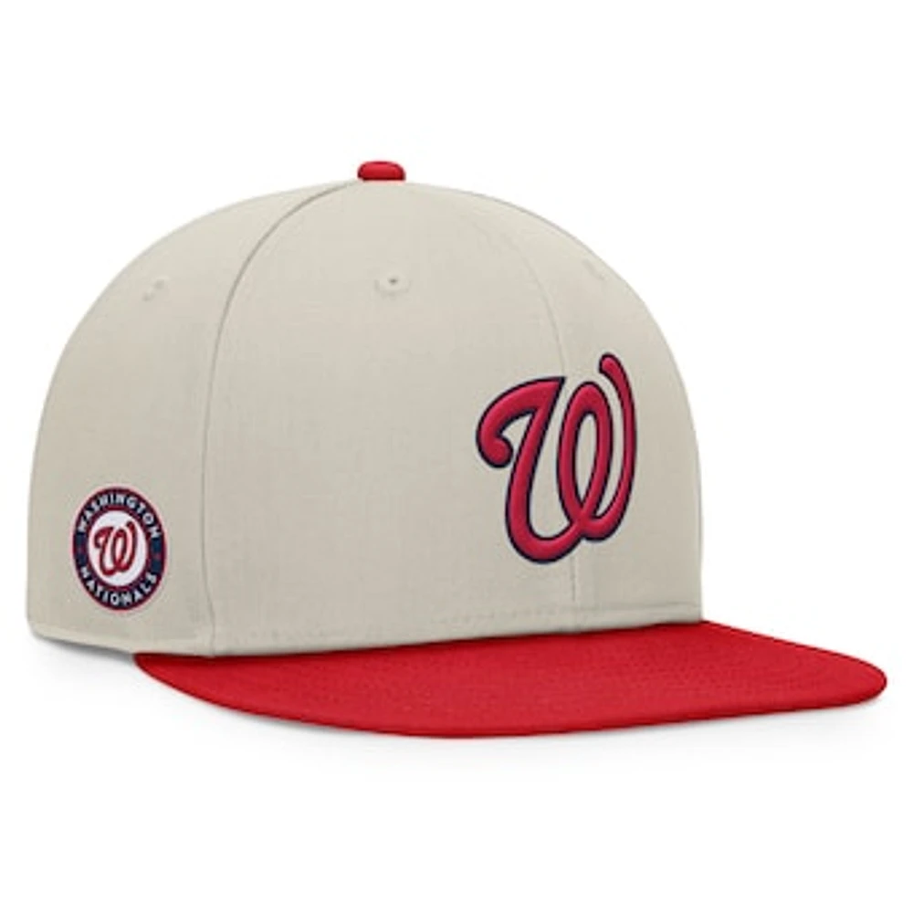 Men's Fanatics Khaki/Red Washington Nationals Team Two-Tone Snapback Hat