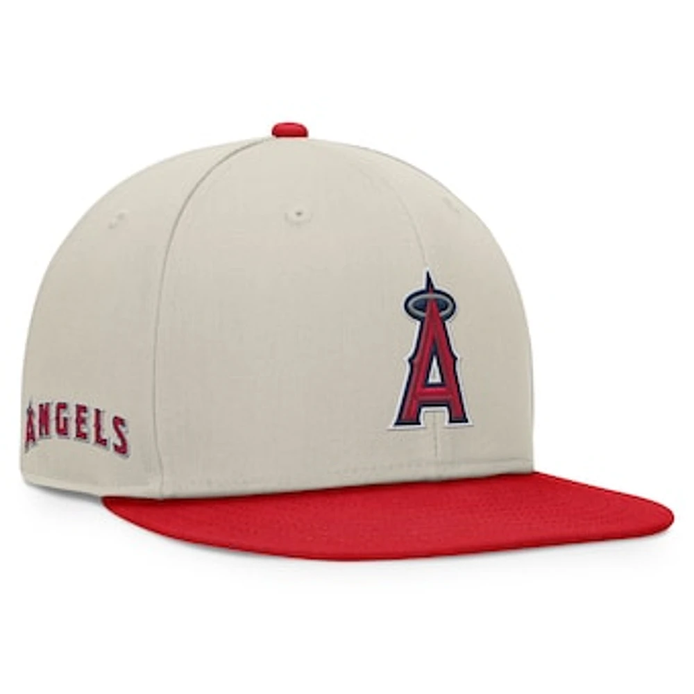 Men's Fanatics Khaki/Red Los Angeles Angels Team Two-Tone Snapback Hat