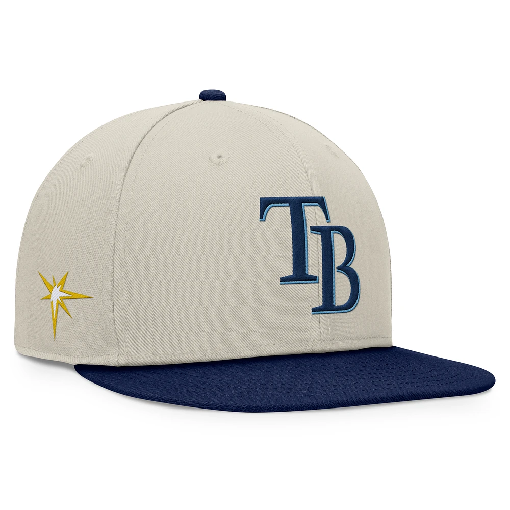 Men's Fanatics Khaki/Navy Tampa Bay Rays Team Two-Tone Snapback Hat