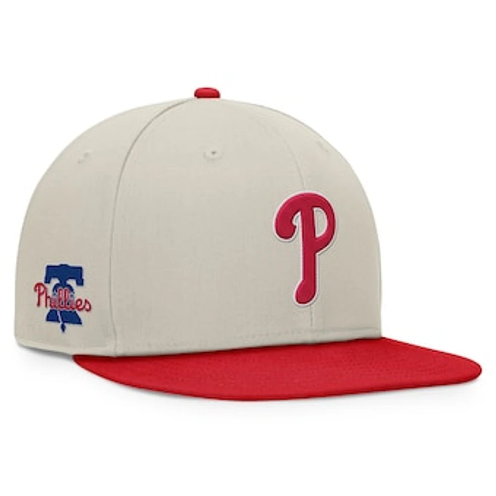 Men's Fanatics Khaki/Red Philadelphia Phillies Team Two-Tone Snapback Hat