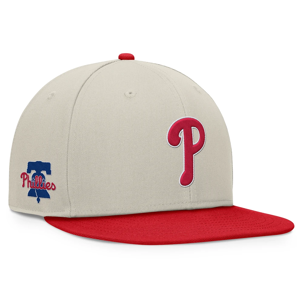 Men's Fanatics Khaki/Red Philadelphia Phillies Team Two-Tone Snapback Hat