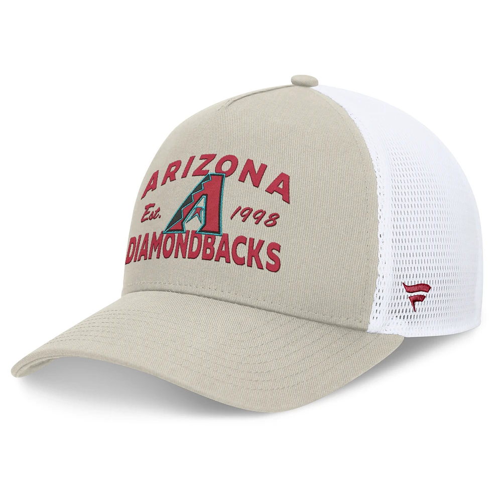 Men's Fanatics Stone Arizona Diamondbacks A-Frame Trucker Adjustable Hat