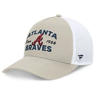 Men's Fanatics Stone Atlanta Braves A-Frame Trucker Adjustable Hat