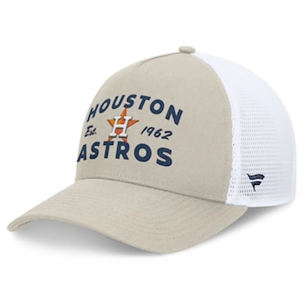 Men's Fanatics Stone Houston Astros A-Frame Trucker Adjustable Hat