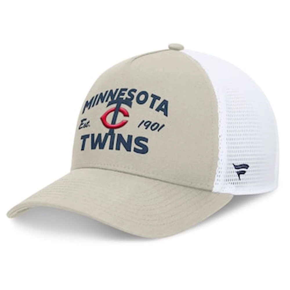 Men's Fanatics Stone Minnesota Twins A-Frame Trucker Adjustable Hat