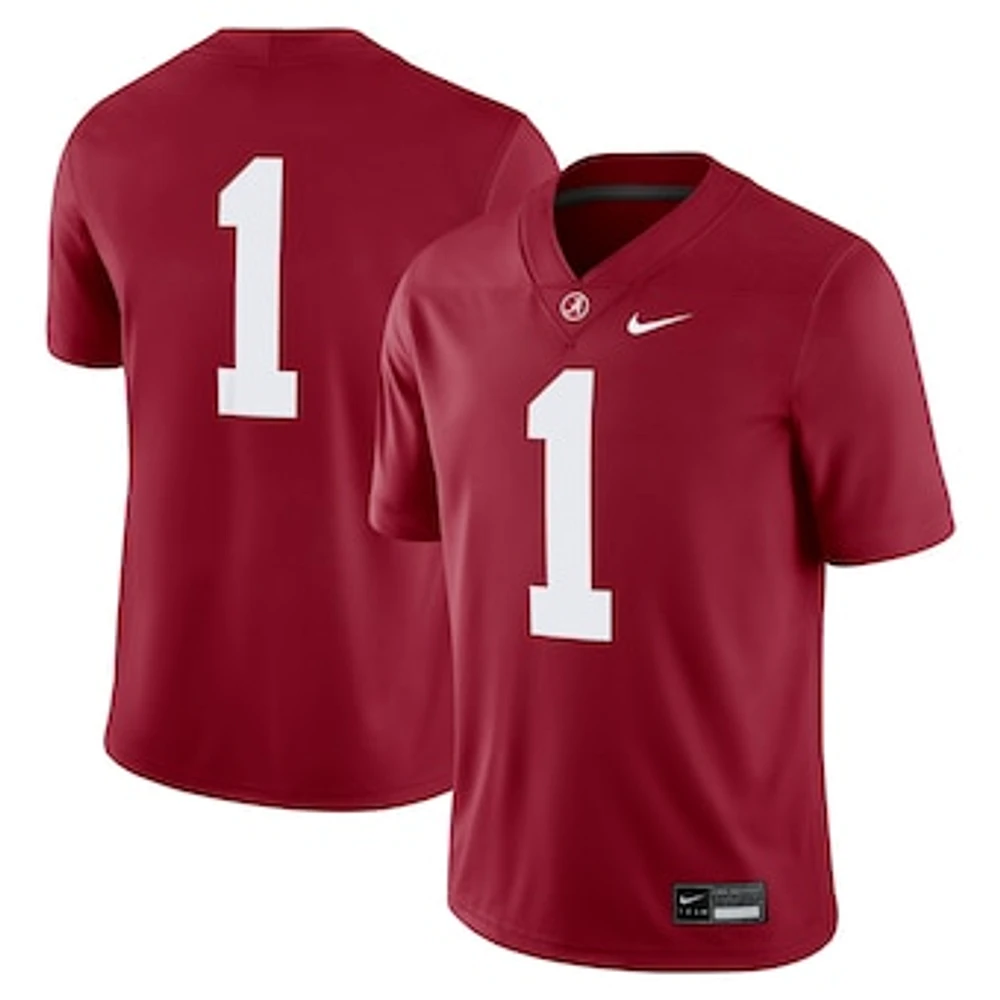 Men's Nike #1 Crimson Alabama Crimson Tide Game Jersey