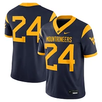 Men's Nike #24 Navy West Virginia Mountaineers Game Jersey