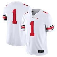 Men's Nike #1 White Ohio State Buckeyes Game Jersey