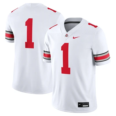 Men's Nike #1 White Ohio State Buckeyes Game Jersey