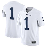 Men's Nike #1 White Penn State Nittany Lions Game Jersey