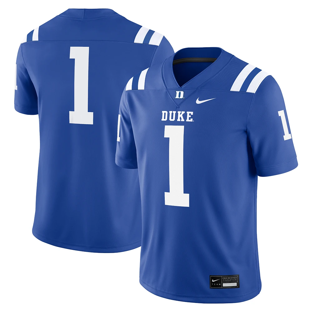 Men's Nike #1 Royal Duke Blue Devils Game Jersey