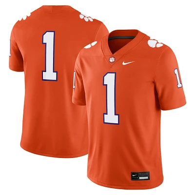 Men's Nike #1 Orange Clemson Tigers Game Jersey