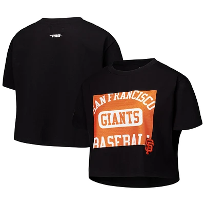 Women's Pro Standard Black San Francisco Giants Made To Play Boxy Cropped T-Shirt