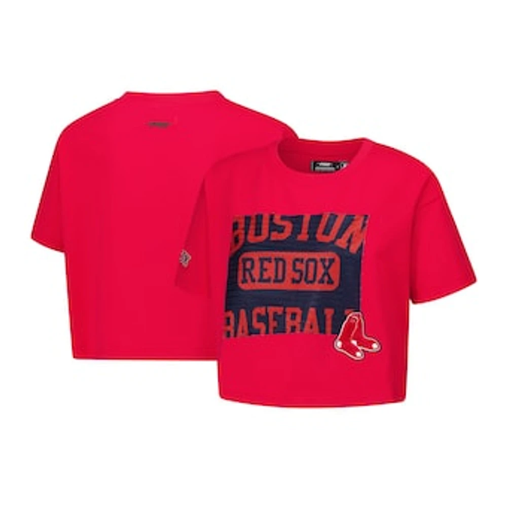 Women's Pro Standard Red Boston Sox Made To Play Boxy Cropped T-Shirt