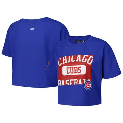 Women's Pro Standard Royal Chicago Cubs Made To Play Boxy Cropped T-Shirt