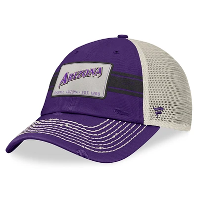 Men's Fanatics Purple/Natural Arizona Diamondbacks  Heritage Stripe Trucker Adjustable Hat
