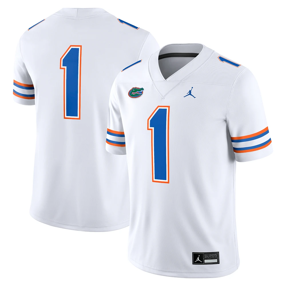 Men's Jordan Brand #1 White Florida Gators Game Jersey