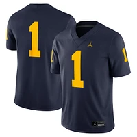 Men's Jordan Brand #1 Navy Michigan Wolverines Game Jersey