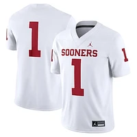 Men's Jordan Brand #1 White Oklahoma Sooners Game Jersey