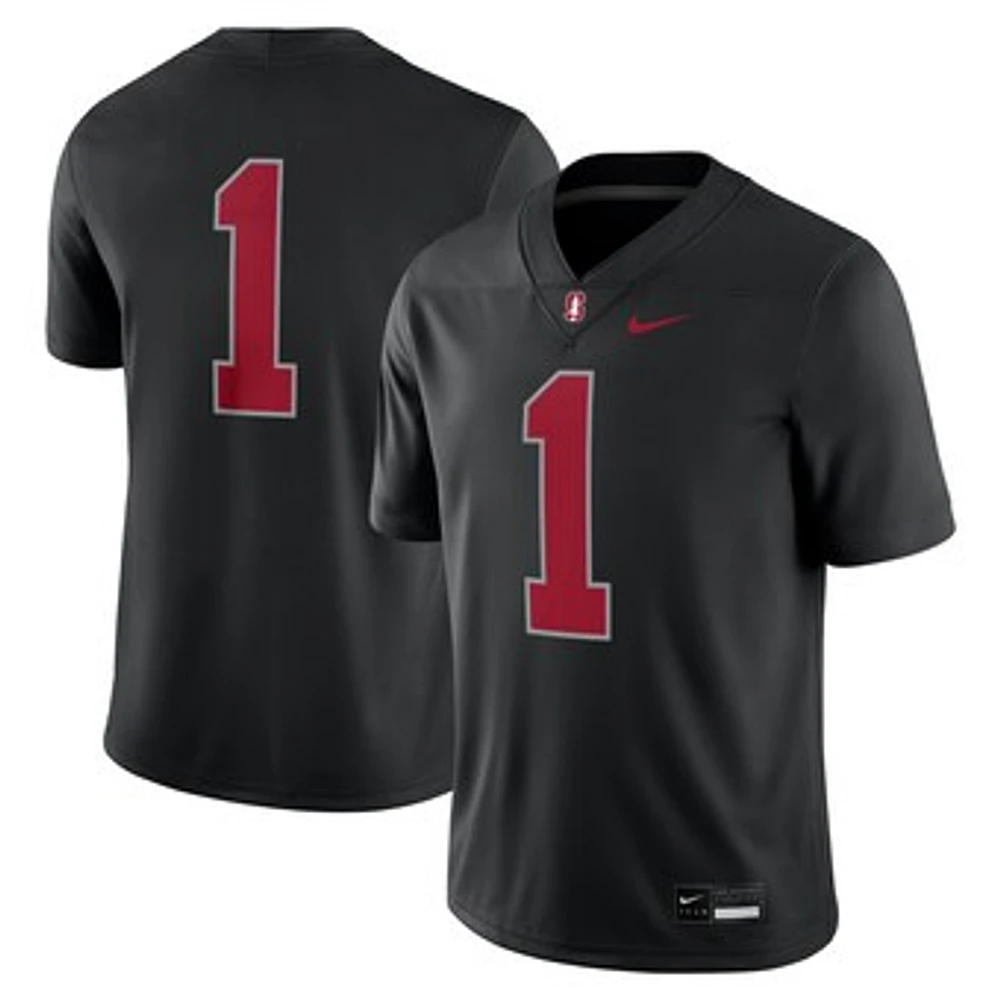 Men's Nike #1 Black Stanford Cardinal Alternate Game Jersey