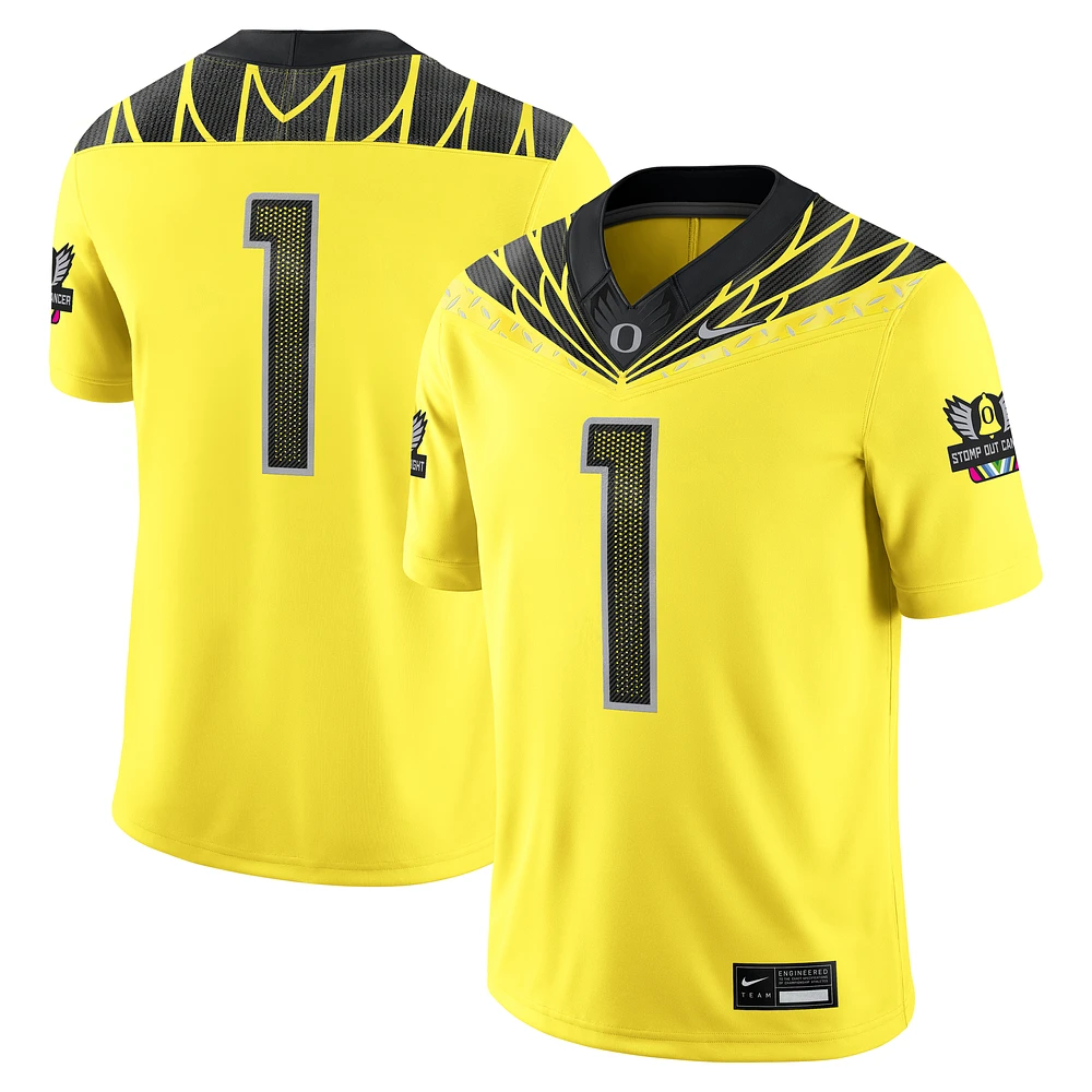 Men's Nike #1 Yellow Oregon Ducks Alternate Game Jersey