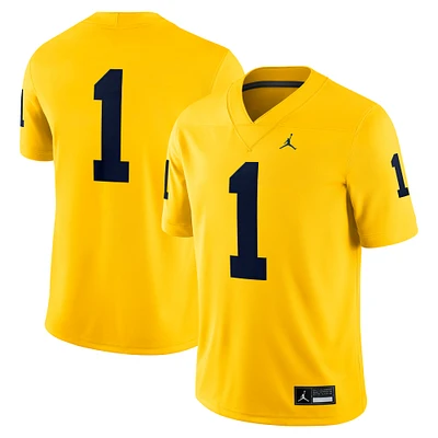 Men's Jordan Brand #1 Maize Michigan Wolverines Alternate Game Jersey