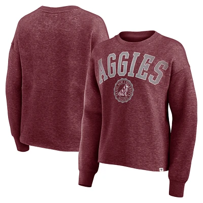 Women's Fanatics Heather Maroon Texas A&M Aggies Heritage Oversized Tradition Fleece Sweatshirt