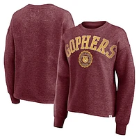 Women's Fanatics Heather Maroon Minnesota Golden Gophers Heritage Oversized Tradition Fleece Sweatshirt