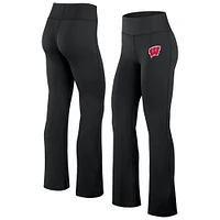 Women's Fanatics Black Wisconsin Badgers Training Camp Maxed Out Flare Leggings