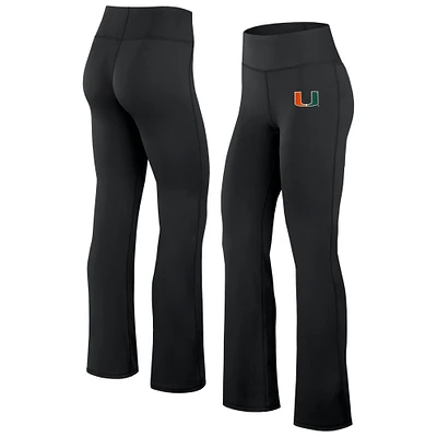 Women's Fanatics Black Miami Hurricanes Training Camp Maxed Out Flare Leggings