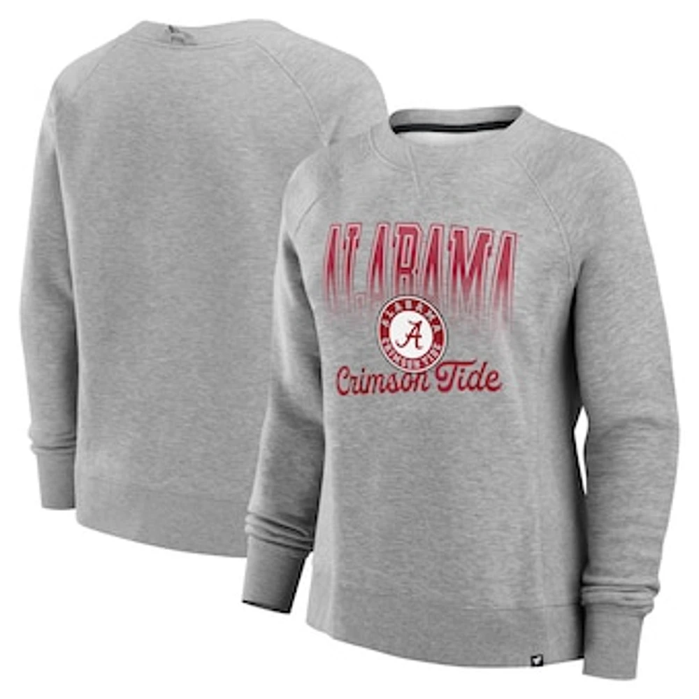 Women's Fanatics Heather Gray Alabama Crimson Tide Training Camp Hit Hard Fleece Pullover Sweatshirt