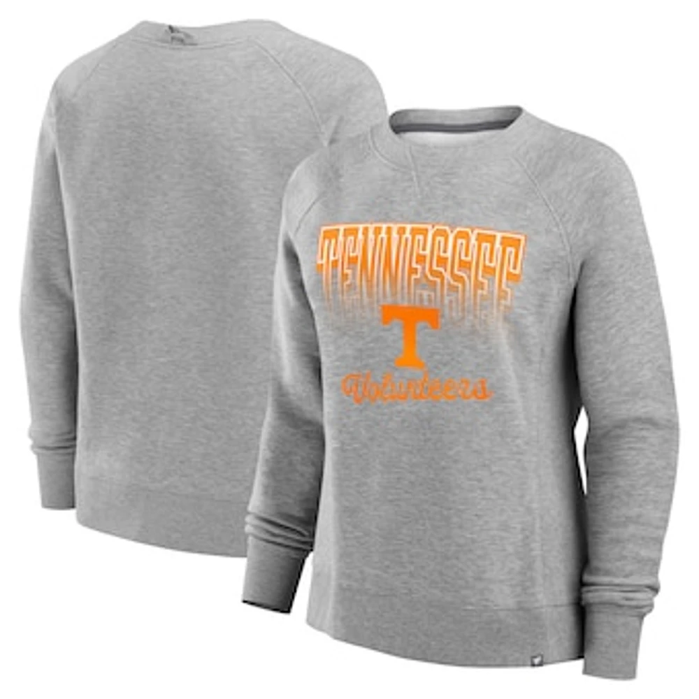 Women's Fanatics Heather Gray Tennessee Volunteers Training Camp Hit Hard Fleece Pullover Sweatshirt