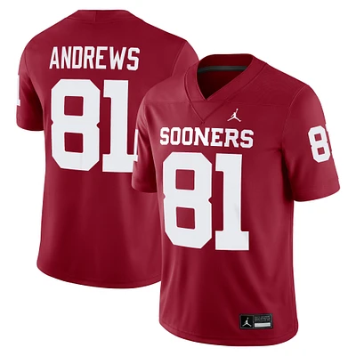 Men's Jordan Brand Mark Andrews Crimson Oklahoma Sooners Alumni Player Game Jersey