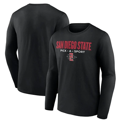 Men's Black San Diego State Aztecs Authentic Pick-A-Sport Long Sleeve T-Shirt