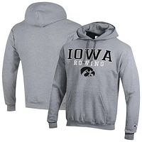 Men's Champion Gray Iowa Hawkeyes Rowing Eco Powerblend Pullover Hoodie