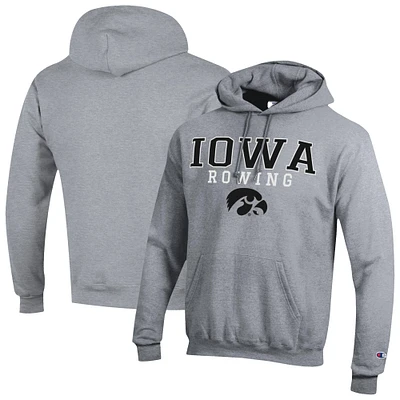 Men's Champion Gray Iowa Hawkeyes Rowing Eco Powerblend Pullover Hoodie
