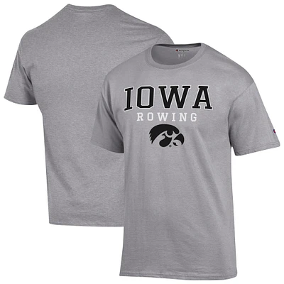 Men's Champion Gray Iowa Hawkeyes Rowing Jersey T-Shirt