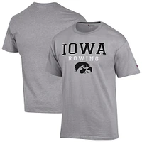 Men's Champion Gray Iowa Hawkeyes Rowing Jersey T-Shirt
