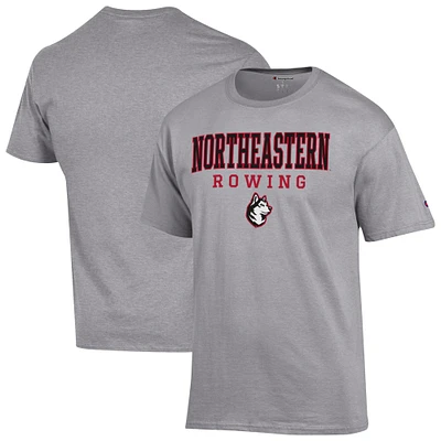 Men's Champion Gray Northeastern Huskies Rowing Jersey T-Shirt