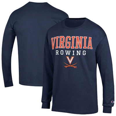 Men's Champion  Navy Virginia Cavaliers Rowing Jersey Long Sleeve T-Shirt