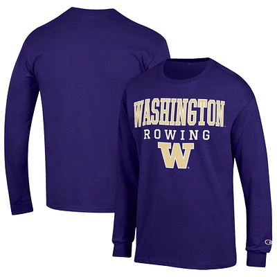 Men's Champion  Purple Washington Huskies Rowing Oars Long Sleeve T-Shirt