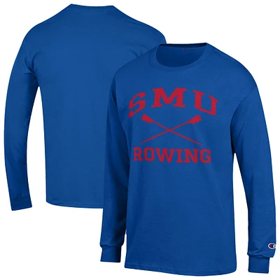 Men's Champion  Royal SMU Mustangs Rowing Jersey Long Sleeve T-Shirt