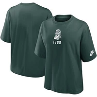 Women's Nike Green Michigan State Spartans Legacy Established Boxy T-Shirt