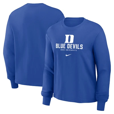 Women's Nike Royal Duke Blue Devils Primetime University Boxy Long Sleeve T-Shirt