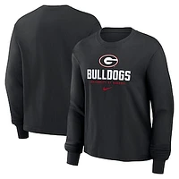 Women's Nike Black Georgia Bulldogs Primetime University Boxy Long Sleeve T-Shirt