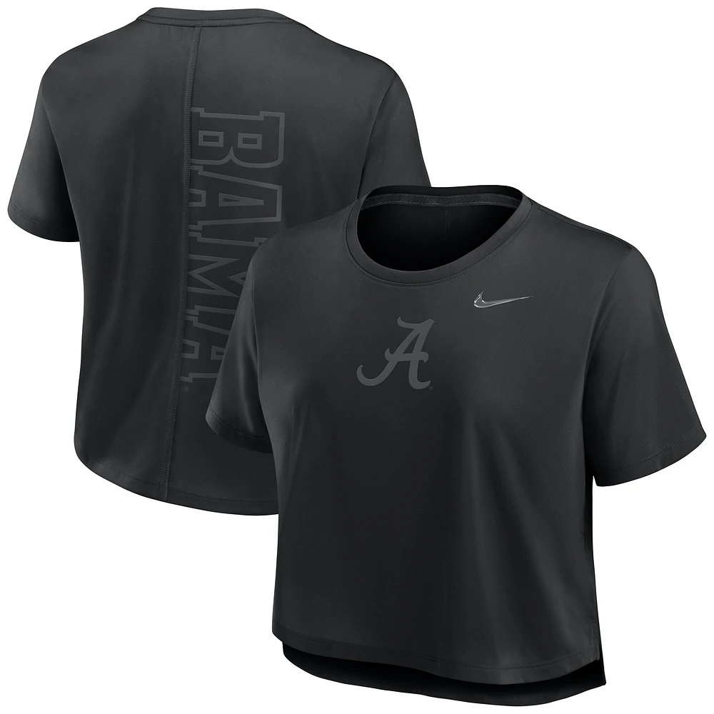 Women's Nike Black Alabama Crimson Tide Performance Cropped T-Shirt