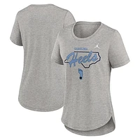 Women's Jordan Brand Heather Gray North Carolina Tar Heels Local Campus Location Mantra Tri-Blend T-Shirt